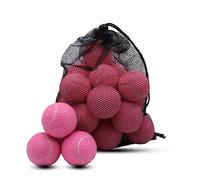 Swingers 20 Pack Tennis Balls,Training Exercise Balls for Pet Dog, High Elasticity Practice Tennis Balls for Beginner, with Mesh Carry Bag Easy to Transport (Pink)