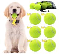 Swingers Squeaky Tennis Balls for Dogs,2.5 inch Training Tennis Balls,Exercise Ball for Pet Dog with Mesh Carry Bag Easy to Transport (Yellow, 6 Pack)