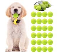 Swingers Squeaky Tennis Balls for Dogs,2.5 inch Training Tennis Balls,Exercise Ball for Pet Dog with Mesh Carry Bag Easy to Transport (Yellow, 24 Pack)