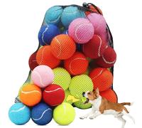 Swingers Squeaky Tennis Balls for Dogs,2.5 inch Training Tennis Balls,Exercise Ball for Pet Dog with Mesh Carry Bag Easy to Transport (Multicolor, 60 Pack)