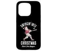 Swingin’ Into Christmas Baseball Santa Funny Holiday Design Case for iPhone 15 Pro