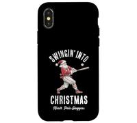 Swingin’ Into Christmas Baseball Santa Funny Holiday Design Case for iPhone X/XS