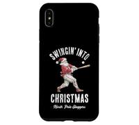 Swingin’ Into Christmas Baseball Santa Funny Holiday Design Case for iPhone XS Max