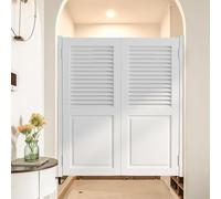 Swinging Cafe Doors 32" 36" 40" 48" Wide Interior Saloon Doors for Kitchen Doorway Laundry Bathroom Louvered Door with Hinges Wood Swing Half Door Two-Way Open(White,110x90cm/43 x36)