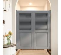 Swinging Cafe Doors 32" 36" 40" 48" Wide Interior Saloon Doors for Kitchen Doorway Laundry Bathroom Louvered Door with Hinges Wood Swing Half Door Two-Way Open(Grey,80x80cm/32 x32)
