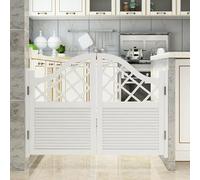 Swinging Cafe Doors for Kitchen Doorway, Double Saloon Doors Louvered Style, Half Waist Swing Door with Hollow Out Decor