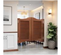 Swinging Cafe Doors, Interior Partition Doors, Double Swing Door, Two-Way Open, Quiet Operation, Includes Metal Hinges, for Cafes, Shopping Malls, Bars, Reception Rooms(Brown,W34 XH36/86cmX90cm)