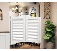 Swinging Cafe Doors, Interior Solid Wood Swing Door, Auto Close Saloon Barn Door for Home Bar and Porch Use