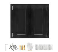 Swinging Cafe Doors, Interior Solid Wood Swing Door, Saloon Cafe Doors with Metal Hinges, Two-Way Double Swinging barn Door, Bar Half Door for Shop Entrance Partition(Black,109 cm X 100cm)