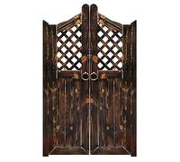 Swinging Cafe Doors,Retro Bar Saloon Door,Louvered Wood Handmad Gate for Counter Partition Patio Garden Entrance Decoration,Auto Close Stainless Steel Hinges(W 36in x H 32in)