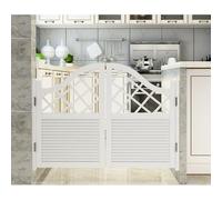 Swinging Cafe Doors - Solid Wood Partition with Auto Close Feature - Hollow-Out Design for Indoor Use
