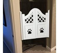 Swinging Cafe Doors with Cat's Paw Decor, Screw Fixing Accordion Style for Balcony, Bathroom, Living Room, Half Waist Door