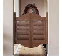 Swinging Cafe Doors with Louvered Design and Hinges, Ideal for Restaurant and Bar Entrances