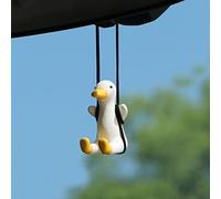 Swinging Car Duck, Cute Car Interior Hanging Accessories for Rear View Mirror, Swinging Duck Car Hanging Ornament, Car Pendant Duck Hanging Swing (White)