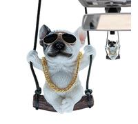 Swinging Car Hanging Ornament - Resin French Bulldog Statue Car Pendant,Cute Dog Swinging Car Interior Decorations for Men, Women, Backpack, Rearview Mirror, Auto