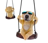 Swinging Dog Car Mirror Dog Rear Mirror Dog for Rear View Mirror - Cute Car Decoration for RV Interior Styling Truck Van Sedan