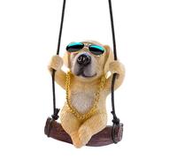 Swinging Dog Car Ornament, Dog Rear View Mirror Magic, Rear View Mirror Decoration, Cute Car Trailer Interior for RV Truck Van Saloon