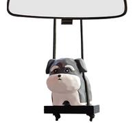 Swinging Dog Car Ornament - Resin - Pet Charm, Car Interior Accessories | Multi-Purpose Powder - Puppy Figure Hanging for Rear View Mirror, Cute Toy, Driving Companion, 1.97 x 1.77 x 1.97
