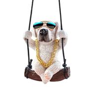 Swinging Dog for Car Mirror | Dog Figurine Rear View Mirror Decor | Cute Car Ornament for Truck Van Sedan RV Bedroom Home Vehicle