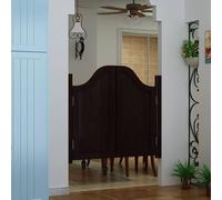 Swinging Doors Cafe Door, Interior Solid Wood Saloon Door with Hinges, Auto Close Premade Pine Wood Swing Doors for Kitchen Bar Hallway Porch Entrance(Black,H100cm x W111cm)