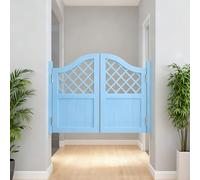Swinging Doors Cafe Doors, 70-150cm Wide, Interior Wooden Swing Door, Saloon Bar Doors, Auto Close Swinging Half Door for Barn Stairs Hallway Kitchen Cellar(Lightblue,84 * 90cm)