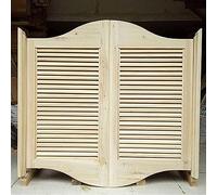 Swinging Doors Cafe Doors, Louvered Saloon Swing Door,Garden Kitchen Partition Library Bar Entrance Auto Close Fence Half Waist Gate(W110cmxH90cm)