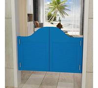 Swinging Doors Cafe Doors Retro Solid Wood Louvered Partition Door Indoor Decorations,with Hinge(Blue,W 38 x 39in)
