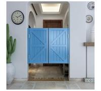 Swinging Doors,Interior Solid Wood Swing Door, Saloon Doors with Hinges Hardware, Entrance Partition Door for Hallway Kitchen Shop Bar Gate Shop, Auto Close(Blue,110x90cm/43x35)
