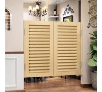 Swinging Doors Louvered Café Interior Swing Wood Door Automatic Shutdown Cafe Doors,Kitchen Fence Half Waist Door Entrance Partitions Interior Decoration(D,W100xH80cm)