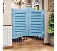 Swinging Doors Louvered Café Interior Swing Wood Door Automatic Shutdown Cafe Doors,Kitchen Fence Half Waist Door Entrance Partitions Interior Decoration(G,W100xH90cm)
