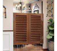 Swinging Doors Louvered Café Interior Swing Wood Door Automatic Shutdown Cafe Doors,Kitchen Fence Half Waist Door Entrance Partitions Interior Decoration(B,W100xH100cm)