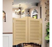 Swinging Doors Louvered Café Interior Swing Wood Door Automatic Shutdown Cafe Doors,Kitchen Fence Half Waist Door Entrance Partitions Interior Decoration(H,W100xH100cm)