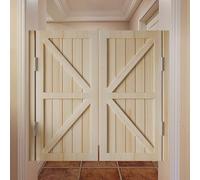 Swinging Doors,Pine Wood Saloon Door,Half Cafe Doors,Indoor Rustic Western Style Door for Kitchen Hallway Bar Counter Entrance,with 180°Auto Close Metal Hinges(Natural,2Doors W90xH100cm)
