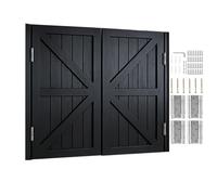 Swinging Doors Two-Way Cafe Doors Interior Pine Saloon Door Auto Close Bar Porch Entrance Counter Swinging Door with Hinges for Indoor(Black,76x100 cm (WxH))
