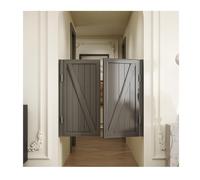 Swinging Doors, Walnut Wood Swinging Door | Multicolor, Multiple Sizes: Hallway Kitchen Bar(Grey,W110cmxH90cm/43.3"x35.4")