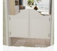 Swinging Doors Wood Cafe Door 27-59in Wide Interior Saloon Door Double Half Door with 4 Metal Hinges for Balcony Kitchen Stairs(White,W90cm/35.4in)