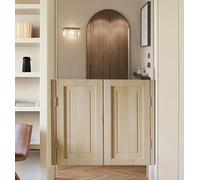 Swinging Doors, Wood Swinging Cafe Doors | Multicolor, Multiple Sizes, for Kitchen Bathroom Bar Hallway Stairs(Wood Color,74x71cm/29x28in)