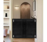 Swinging Doors, Wood Swinging Cafe Doors | Multicolor, Multiple Sizes, for Kitchen Bathroom Bar Hallway Stairs(Black,74x71cm/29x28in)