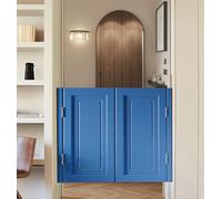Swinging Doors, Wood Swinging Cafe Doors | Multicolor, Multiple Sizes, for Kitchen Bathroom Bar Hallway Stairs(Blue,74x71cm/29x28in)