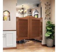 Swinging Doors - Wooden SA Doors with Smooth Hinges & Closing Mechanism Adjustable 31.5-63" Wide Perfect for Doorways Bars Porches - Brown 90x90cm/35.4"x35.4"