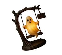 Swinging Ghostly LED Lamp Resin Nightlight Halloween Decoration for Mantels Bookshelf Garden Holiday Party Decoration LED Night Lamp