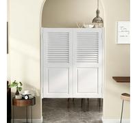 Swinging Half Door, Wood Saloon Doors with Hinges and Hardware, Double Swing Cafe Door Auto Close, for Doorway Kitchen Shop Entrance Partition Pub White 120×100cm