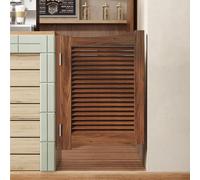 Swinging Half Doors,Western Style Cafe Doors,Solid Wood Cowboy Bar Kitchen,with Double Action Stainless Steel Hinges,Interior Decoration,for Bars, porches-Brown-C-W50×H80cm(Single Door)