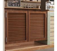 Swinging Half Doors,Western Style Cafe Doors,Solid Wood Cowboy Bar Kitchen,with Double Action Stainless Steel Hinges,Interior Decoration,for Bars, porches-Brown-A-W100×H90cm(Double Door)