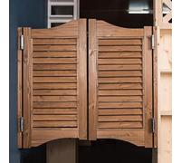 Swinging Kitchen Bar Doors, Retro Louvered Saloon Design, Solid Wood Cowboy Partition with Auto Close, Half Waist Door for Home and Restaurant