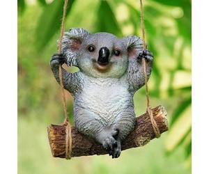 Swinging Koala Garden Ornament Rope Climbing Bear Outdoor Decor Novelty Large