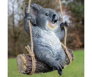 Swinging Koala On Log Rope Garden Ornament