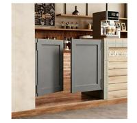 Swinging Louvered Cafe Doors,Solid Wood, Room Divider, Home, Kitchen, Bar，Automatic Closing，with Hinges,180° Opening，for Bathroom Saloon ，Easy to Install(A,W110xH90cm(43.30x35.43in))