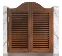 Swinging Louvered Cafe Doors,Solid Wood Saloon Doors,Interior Partition Door,for Kitchen Pub Counter Entrance,30/32/36" Wide,Arched Top,with Auto-Close Hinges & Hardware(Brown,W80xH100cm)