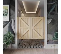 Swinging Saloon Cafe Doors,Half-Door Entrance Partition with Stainless Steel Hinges,Auto Close,Great Double Action Door for Kitchen Bar Barn Hallway Restaurant Balcony(Natural,2Doors W140xH100cm)